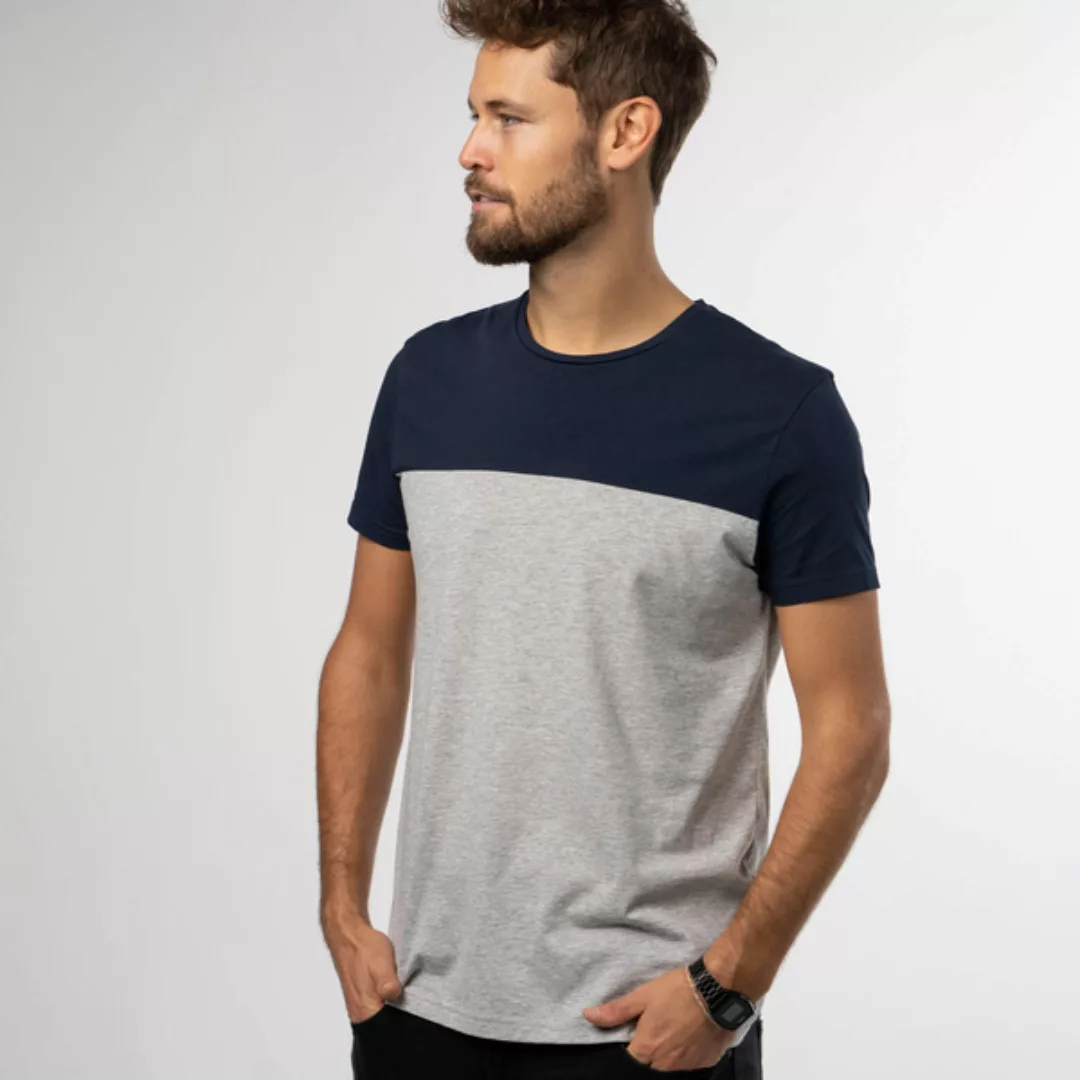 Olav - Halfbase T-shirt Aus Biobaumwoll-mix, Blau/grau günstig online kaufen