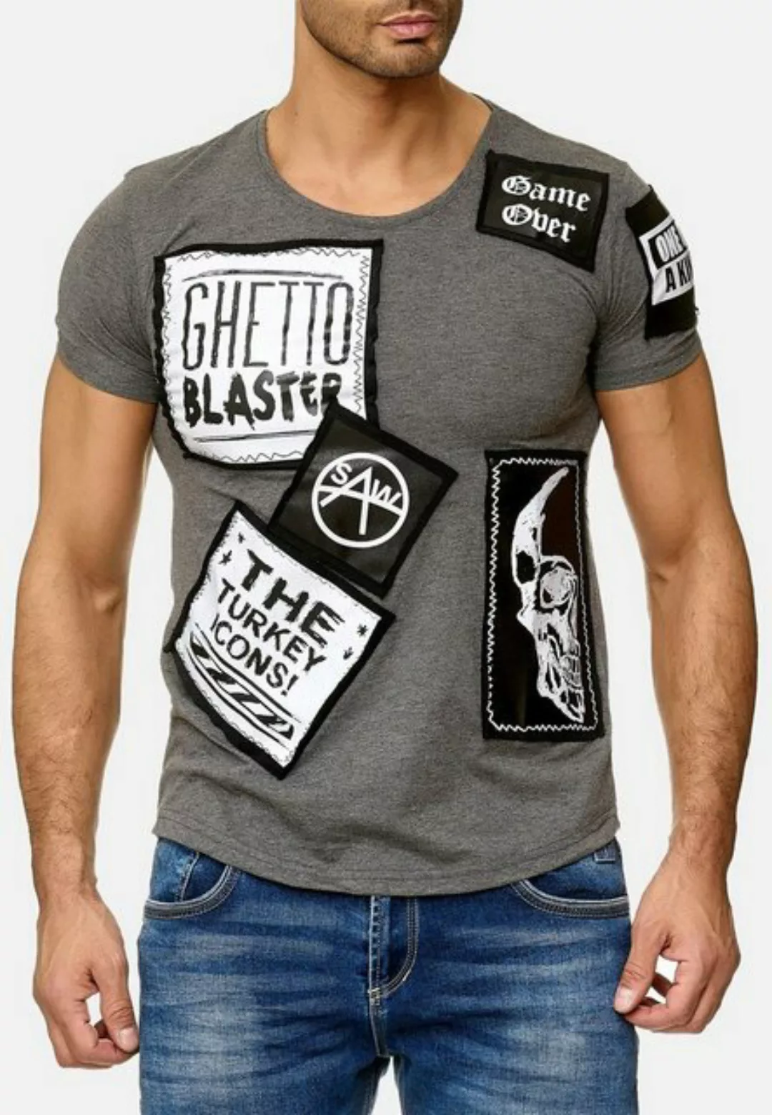 Egomaxx T-Shirt T Shirt Print Motiv Patch Aufnäher H2010 (1-tlg) GHETTO BLA günstig online kaufen