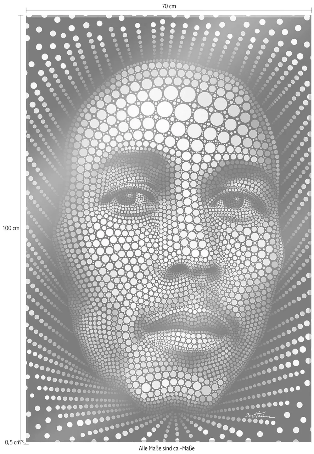 Wall-Art Acrylglasbild "Bob Marley Kunstdruck", Maße (B/T/H): 70/0,5/100 cm günstig online kaufen