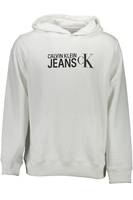 Calvin Klein Jeans Sweatshirt Herren Sweatshirt Weiß - Bio-Baumwolle, Kapuz günstig online kaufen