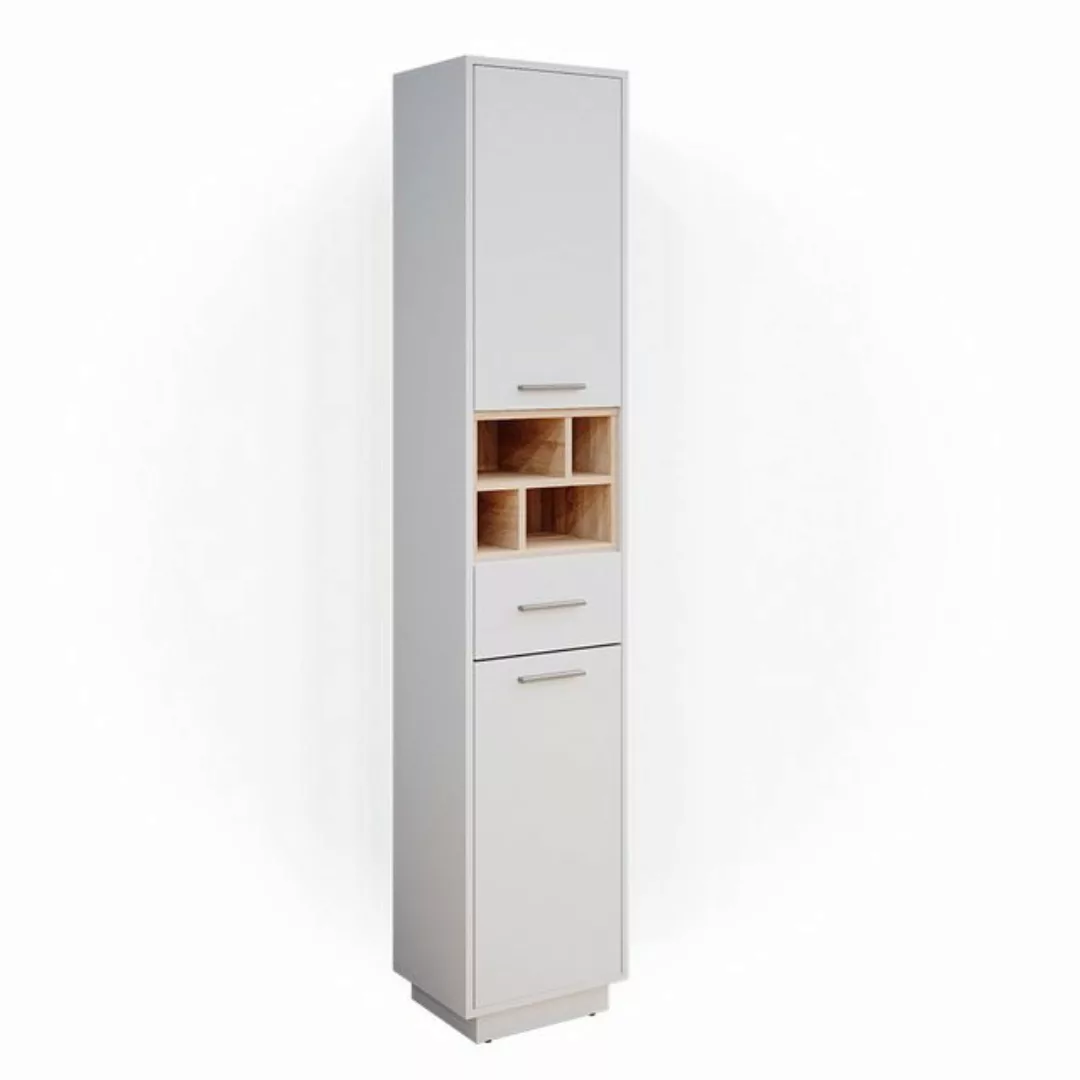 Vicco Hochschrank Beatrice, Weiß/Sonoma, 38 x 190 cm günstig online kaufen