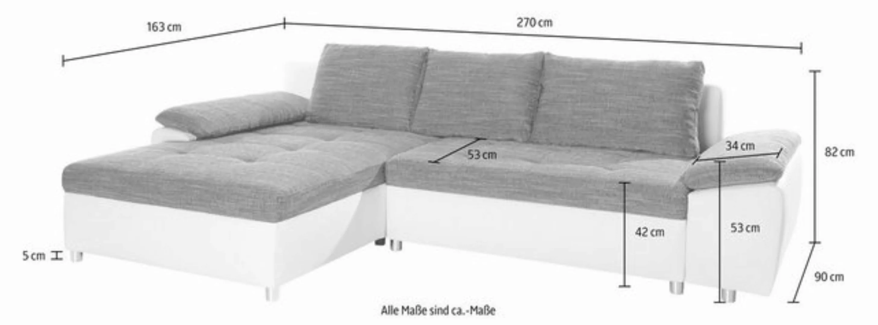 sit&more Ecksofa Labene L-Form, wahlweise mit Bettfunktion und Bettkasten, günstig online kaufen