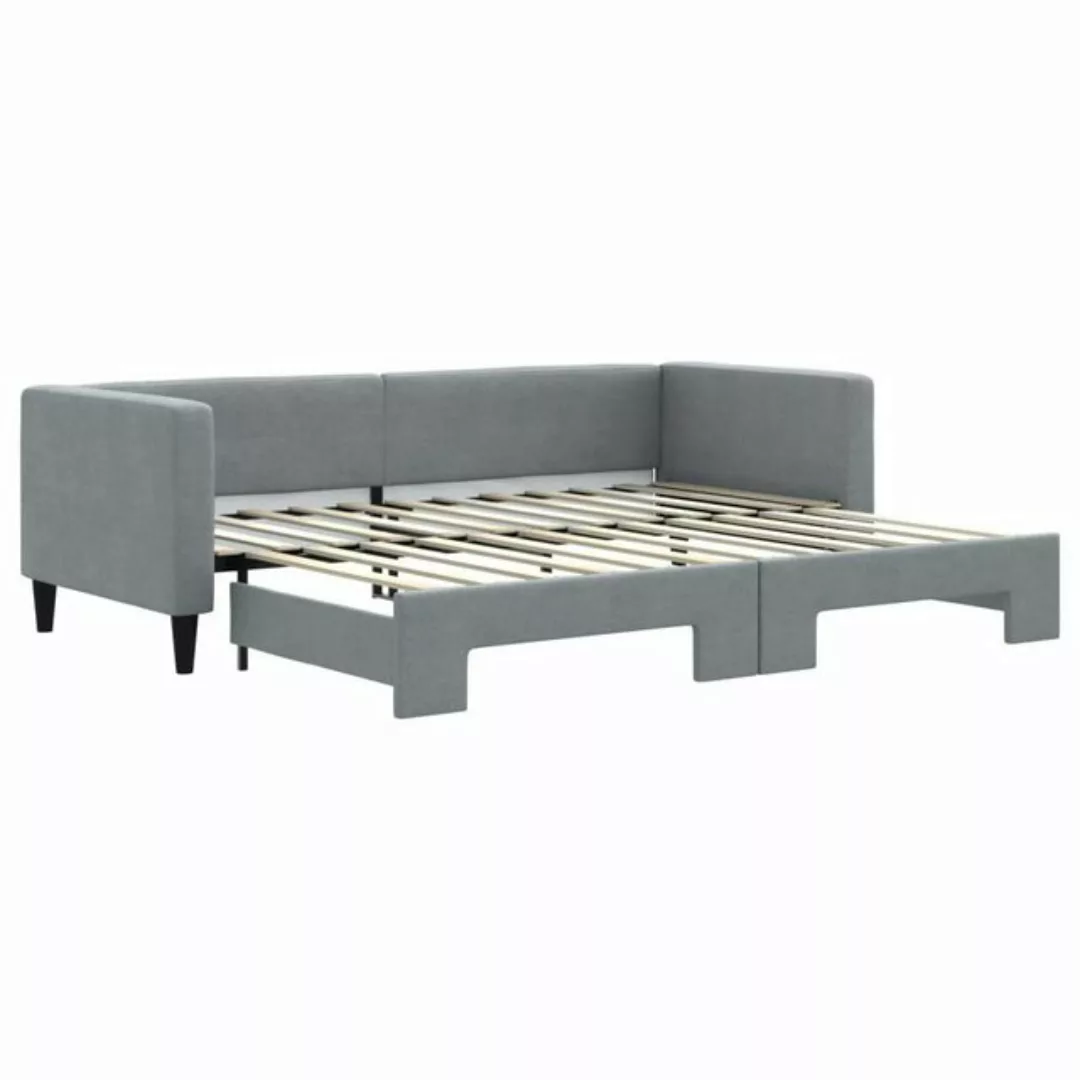 vidaXL Gästebett Gästebett Tagesbett Ausziehbar Hellgrau 80x200 cm Stoff Be günstig online kaufen