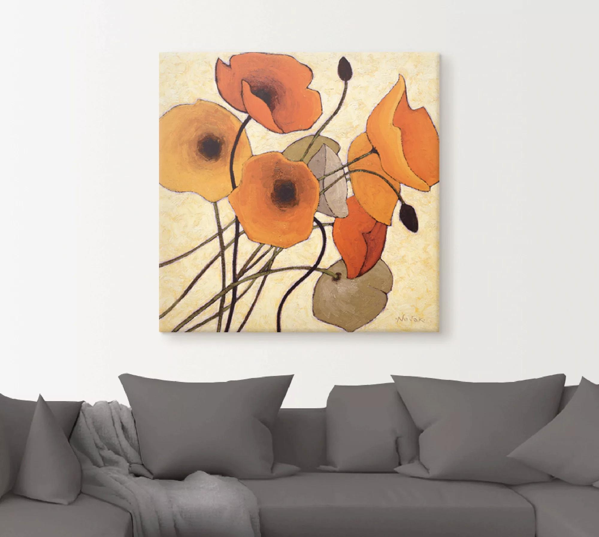 Artland Leinwandbild "Kürbismohn II", Blumen, (1 St.), auf Keilrahmen gespa günstig online kaufen