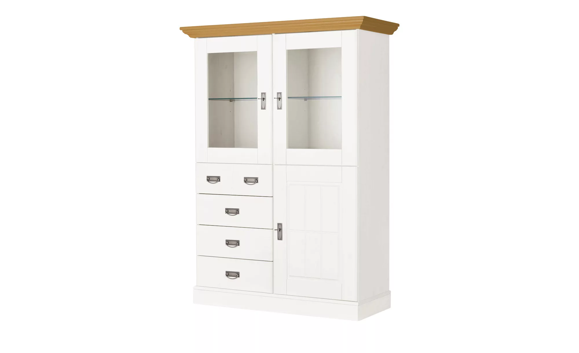 maison bleue Highboard  Florian ¦ weiß ¦ Maße (cm): B: 118,5 H: 163,5 T: 48 günstig online kaufen