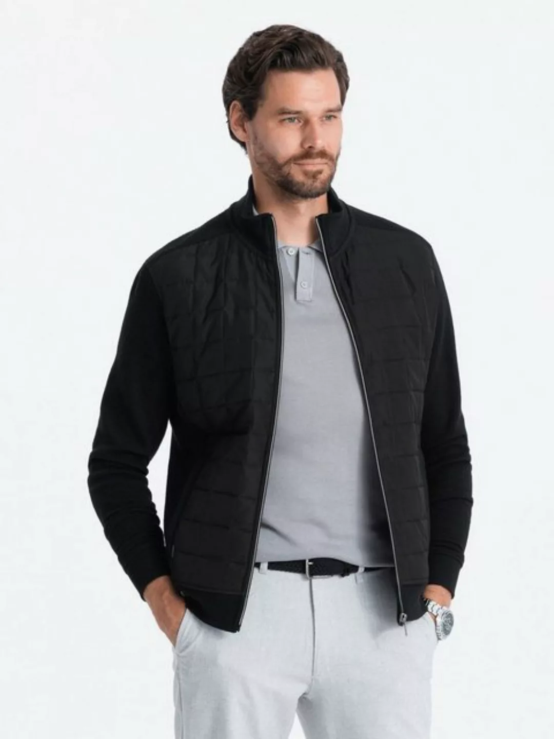 OMBRE Blouson Herrenjacke Reißverschluss und gesteppter Front OM-JANP-0103 günstig online kaufen