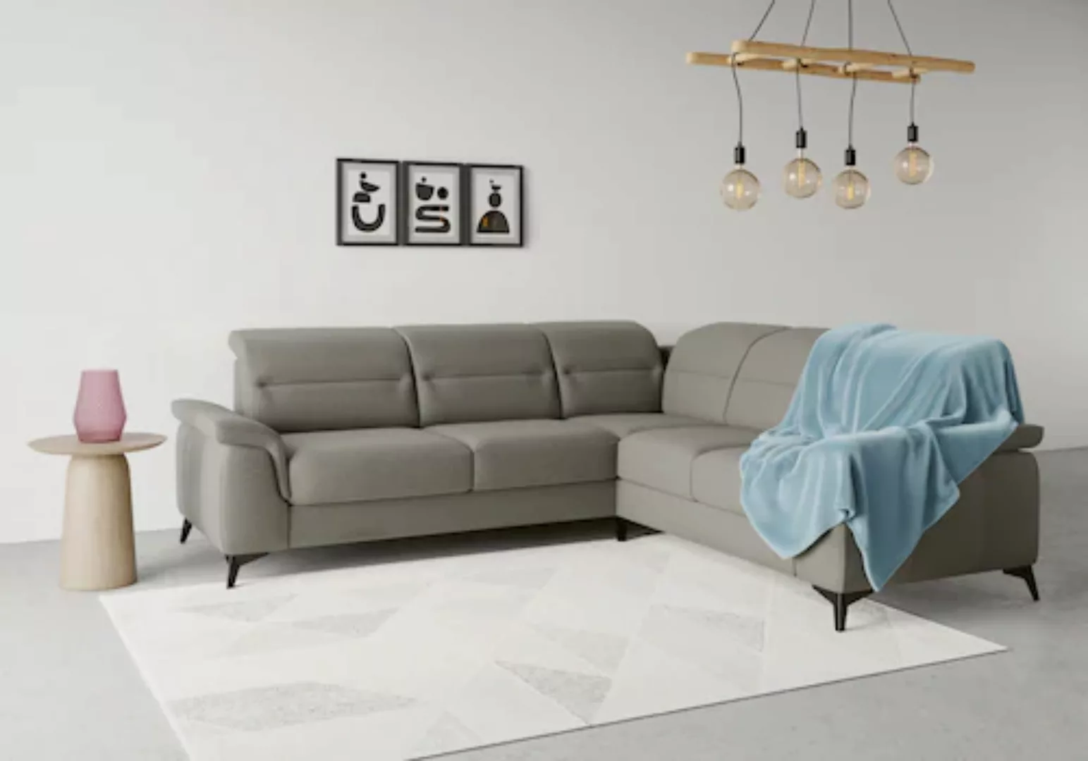 sit&more Ecksofa "Sinatra L-Form", optinal mit Kopfteilverstellung und Armt günstig online kaufen