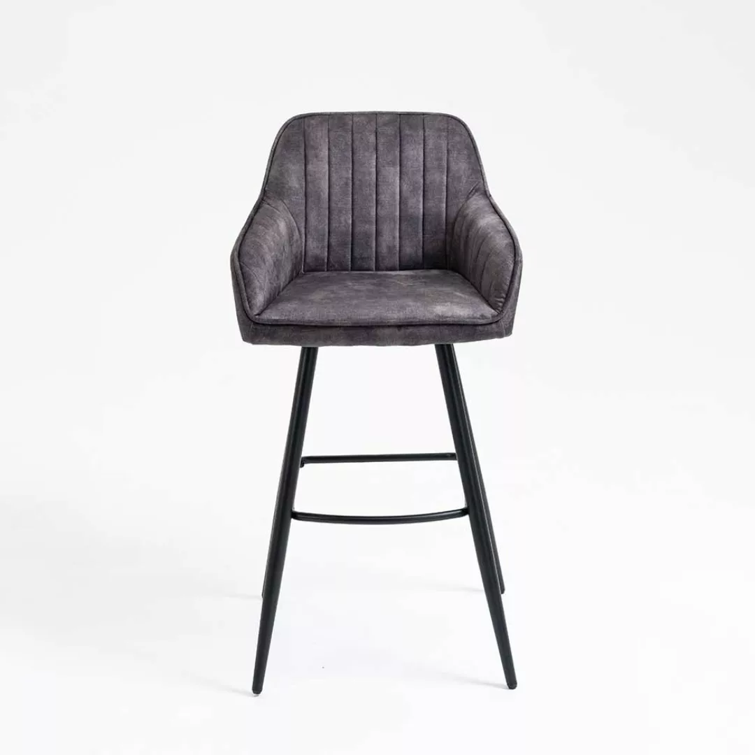 Tresen Stühle in Anthrazit und Schwarz 74 cm Sitzhöhe (2er Set) günstig online kaufen