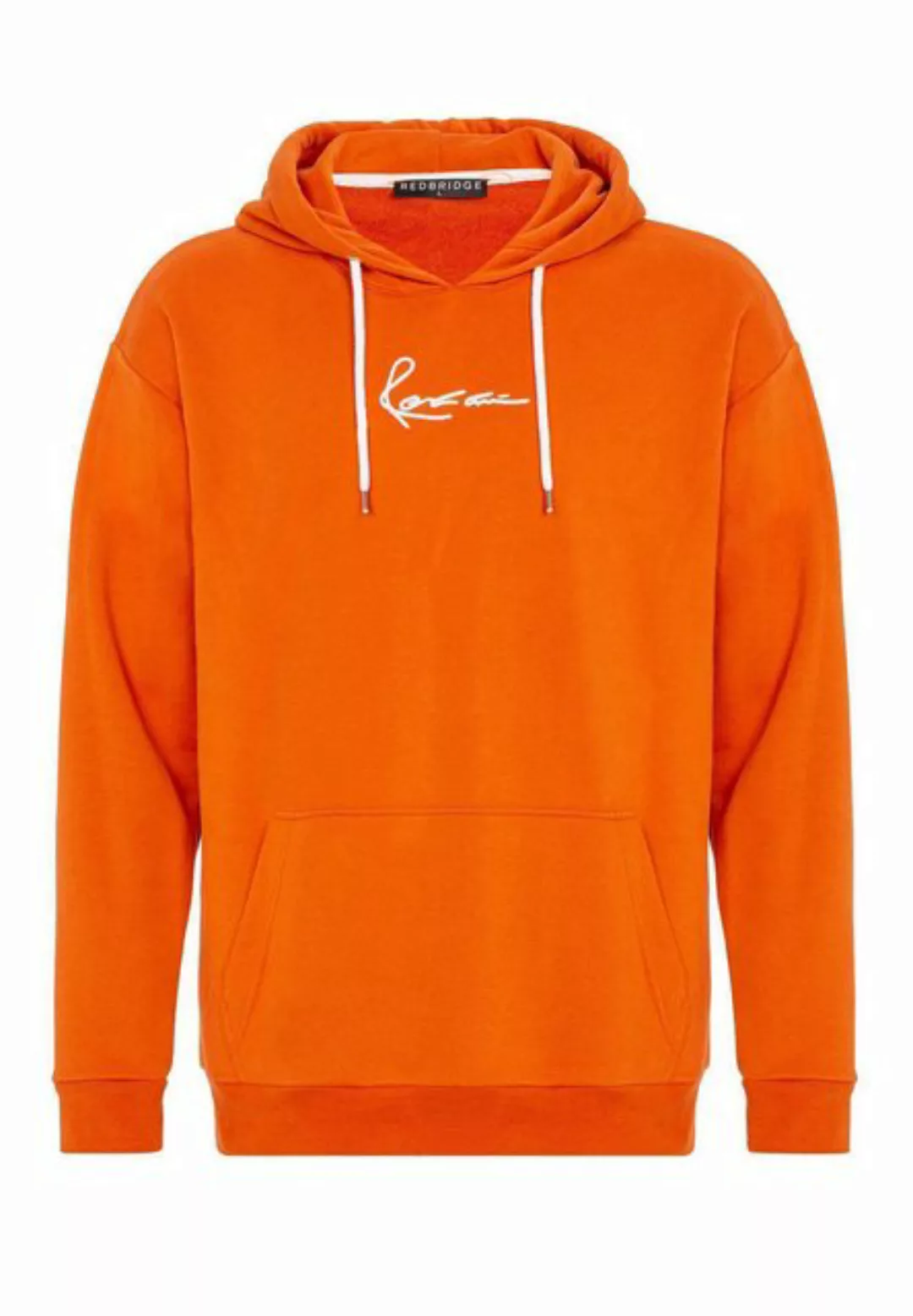 RedBridge Kapuzensweatshirt Herren Kapuzenpullover Orange S Bestickung günstig online kaufen