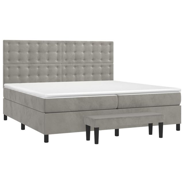 vidaXL Boxspringbett Boxspringbett mit Matratze und Fusshocker Samt (200 x günstig online kaufen