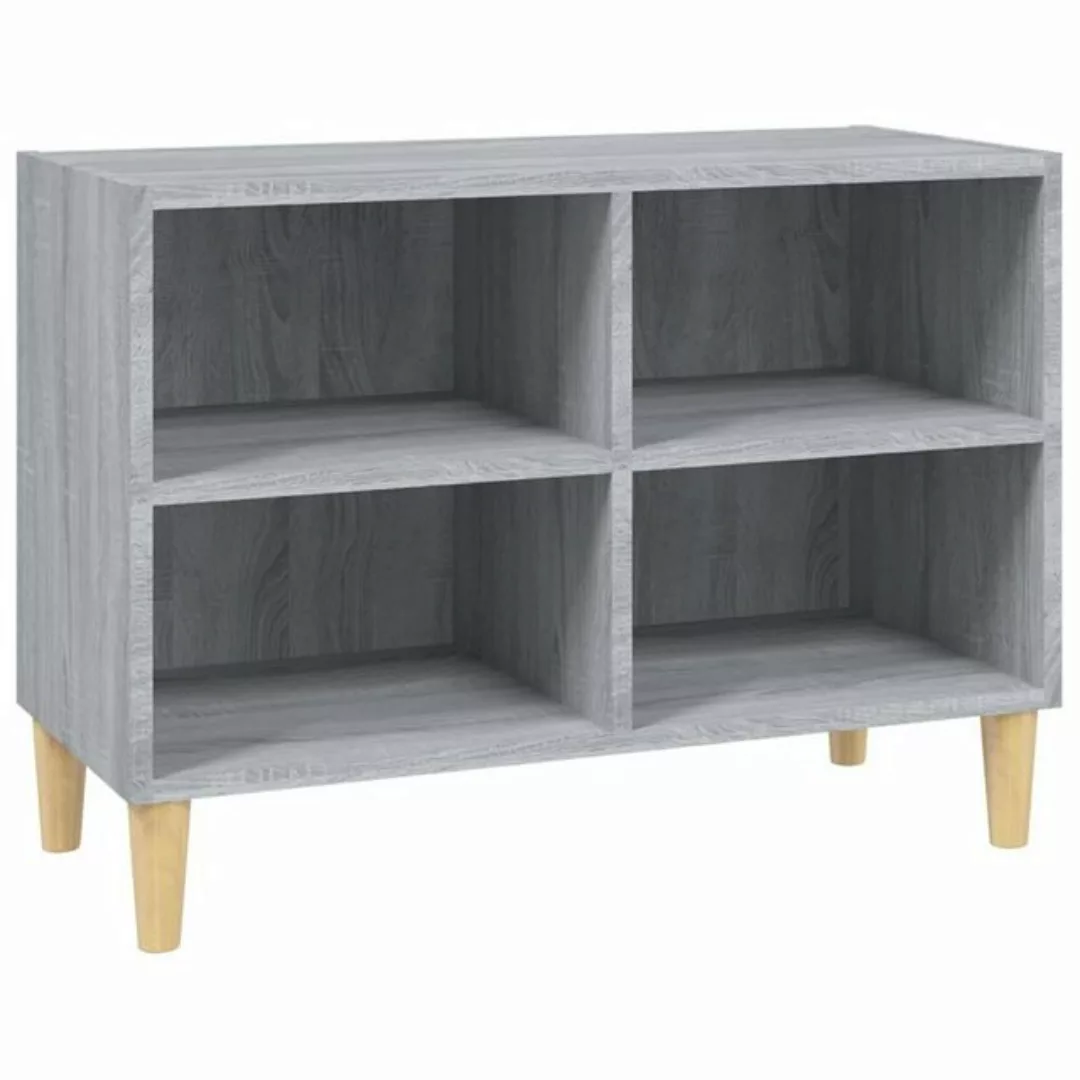 furnicato TV-Schrank mit Massivholz-Beinen Grau Sonoma 69,5x30x50 cm (1-St) günstig online kaufen