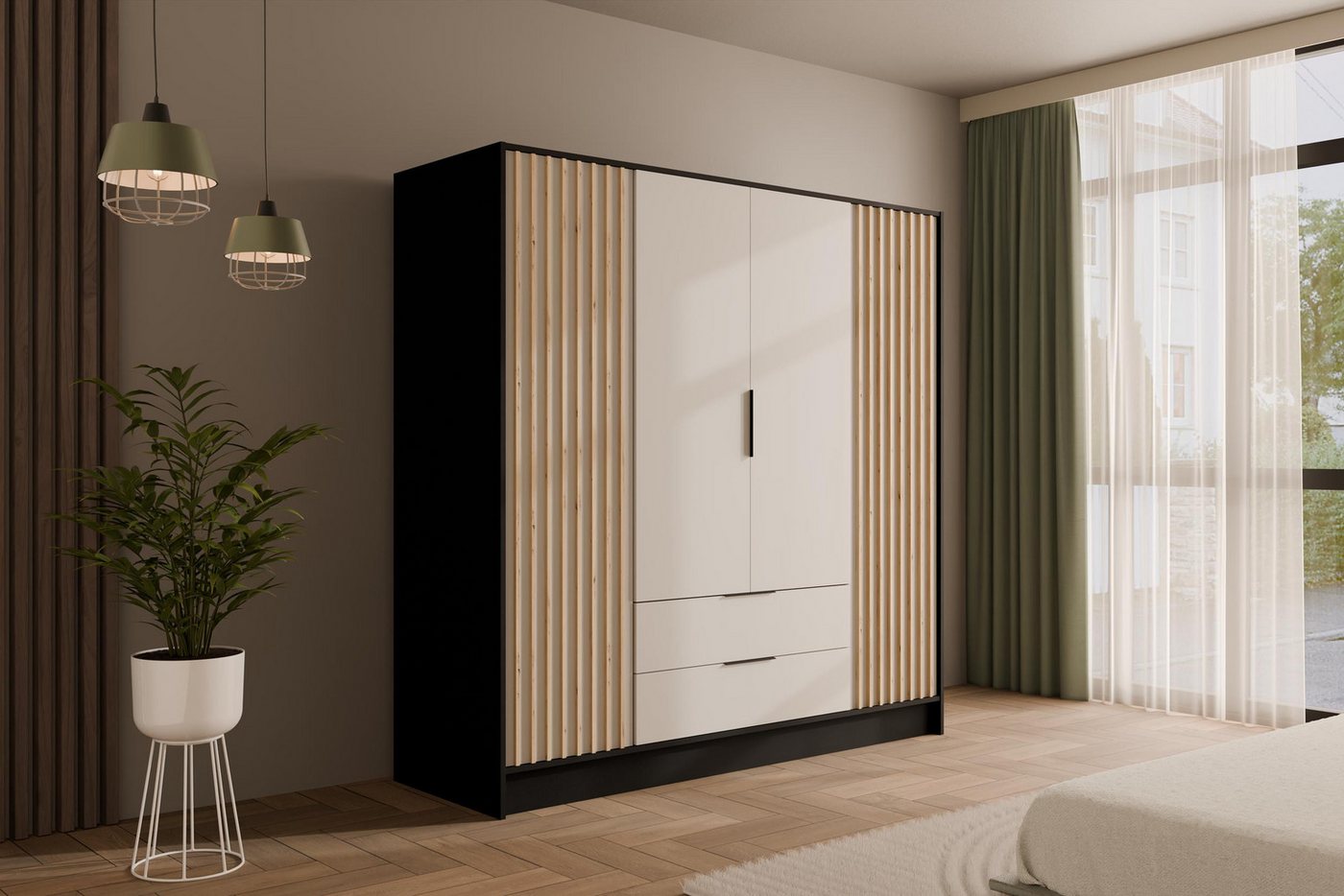 ALTDECOR Drehtürenschrank NELIA (Kleiderschrank Garderobenschrank mit viel günstig online kaufen