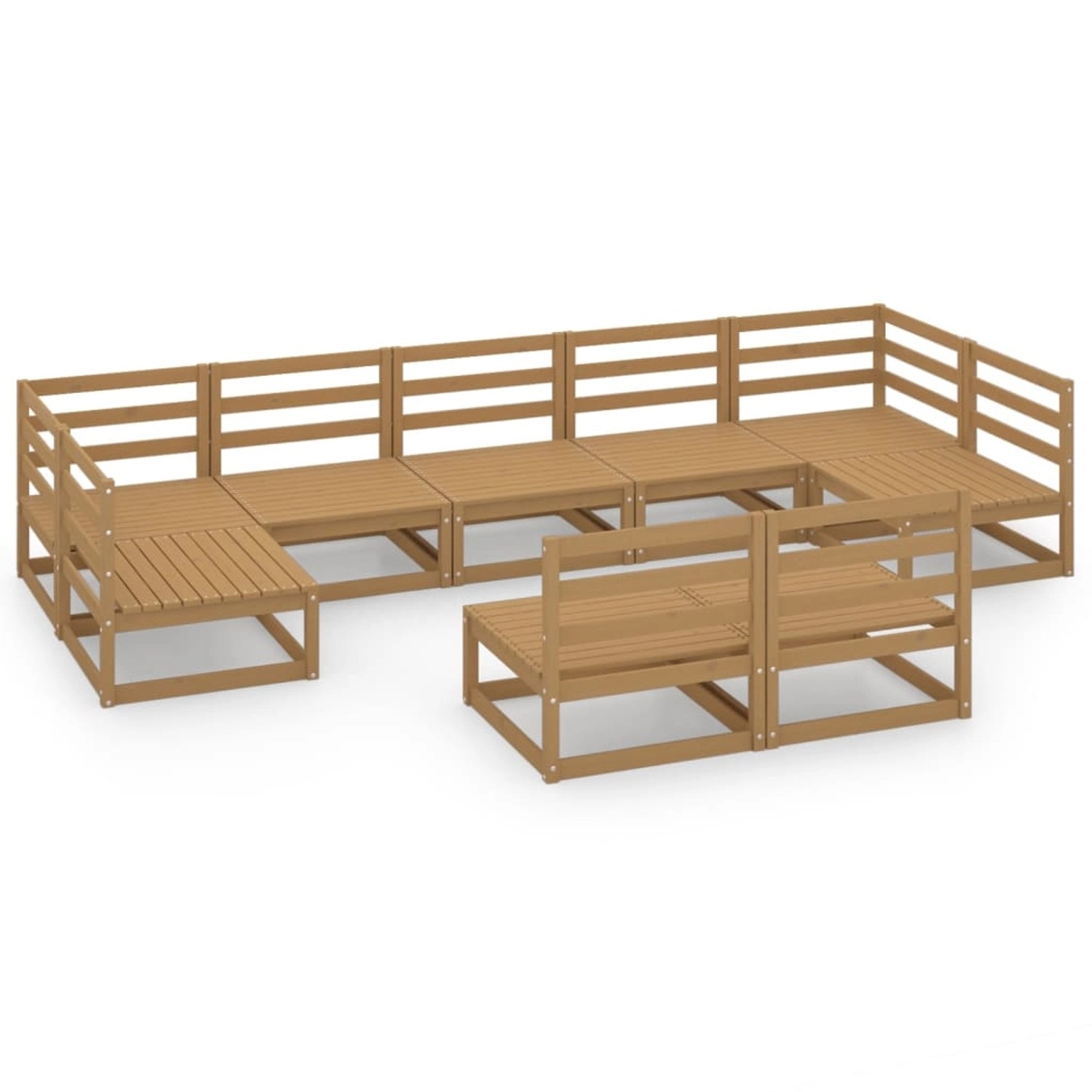 vidaXL 9-tlg Garten-Lounge-Set Massivholz Kiefer Modell 28 günstig online kaufen