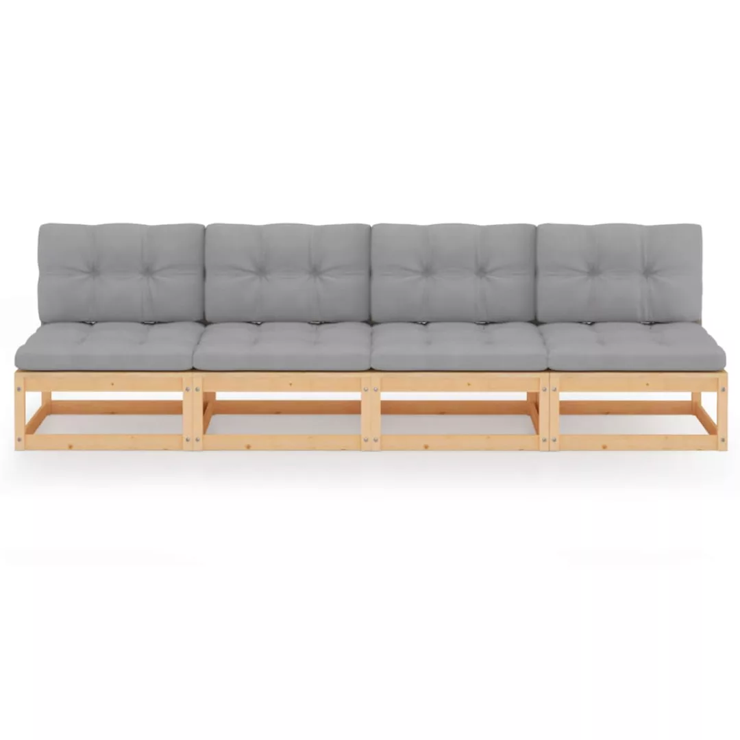 4-sitzer-sofa Mit Kissen Kiefer Massivholz günstig online kaufen