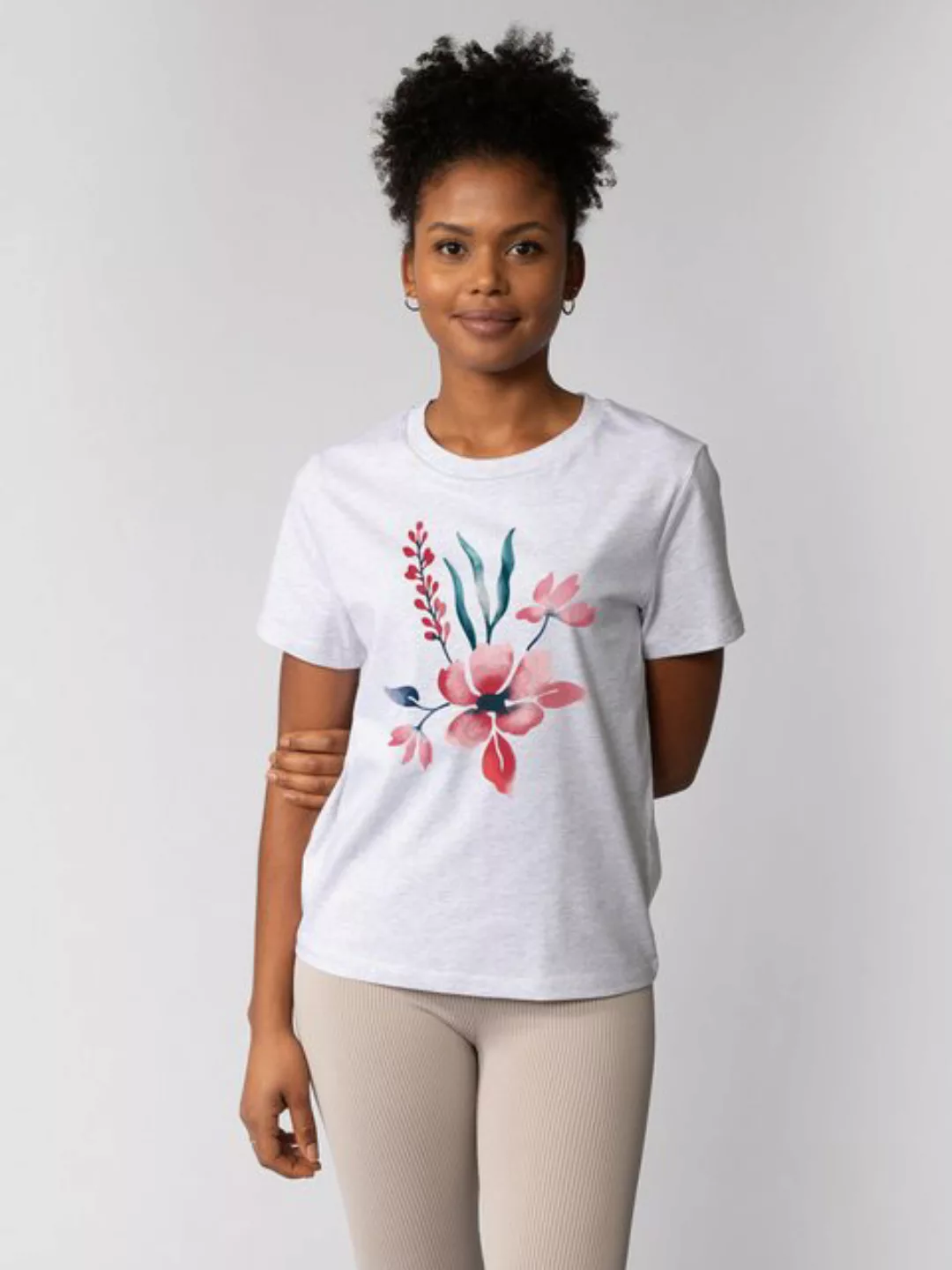 wat? Apparel T-Shirt Blume in Wasserfarbe 01 günstig online kaufen