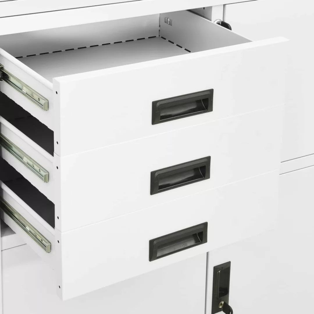 Büroschrank Weiß 90x40x180 Cm Stahl günstig online kaufen