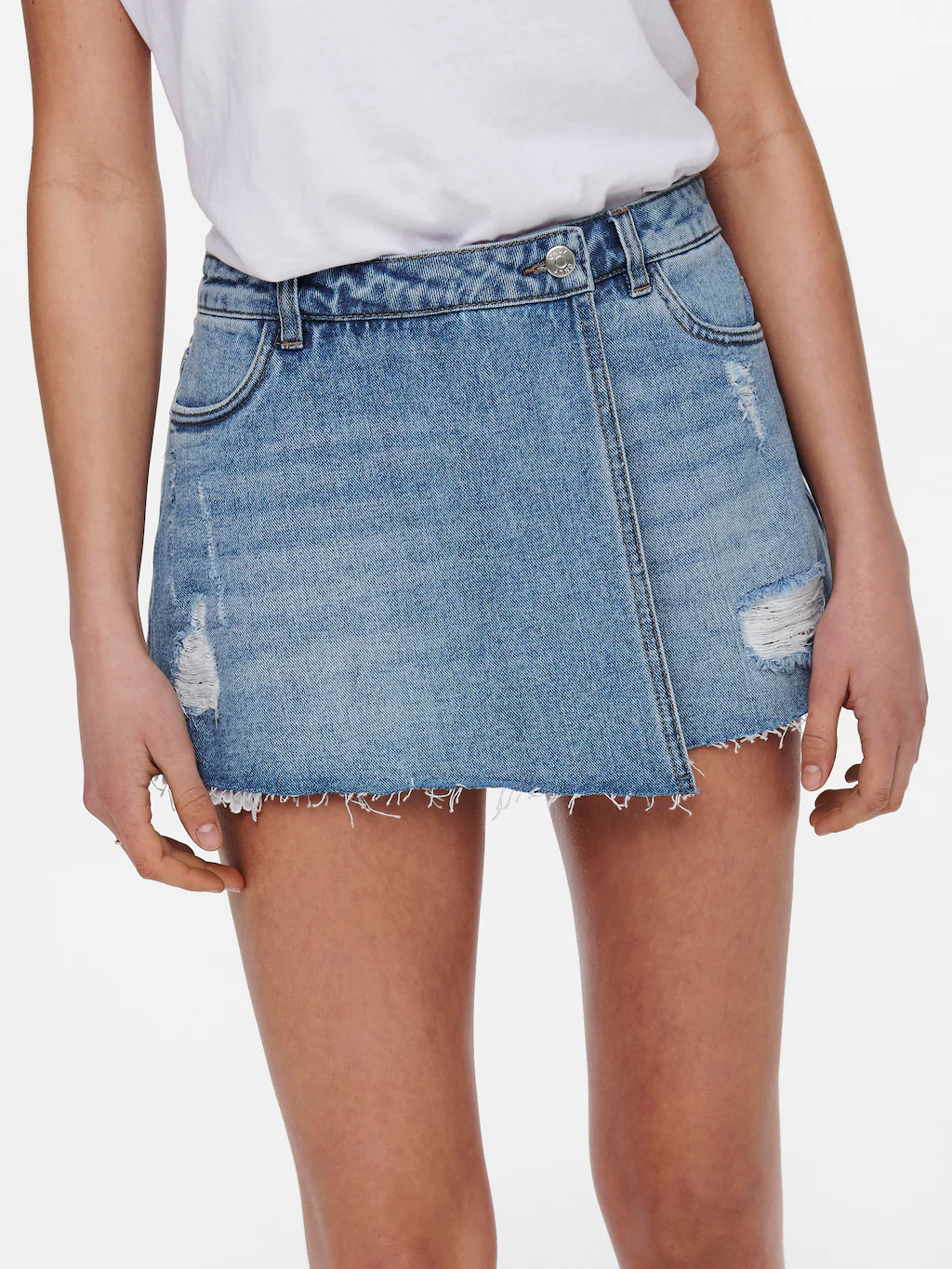 ONLY Jeansrock "ONLTEXAS REG DNM SKORT BJ NOOS", mit Destroyed Effekt günstig online kaufen