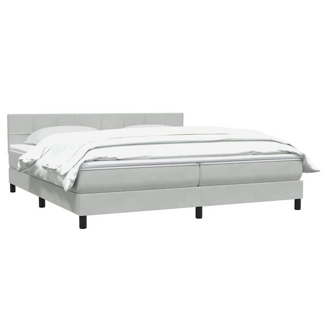 vidaXL Bett Boxspringbett mit Matratze Hellgrau 200x210 cm Samt günstig online kaufen