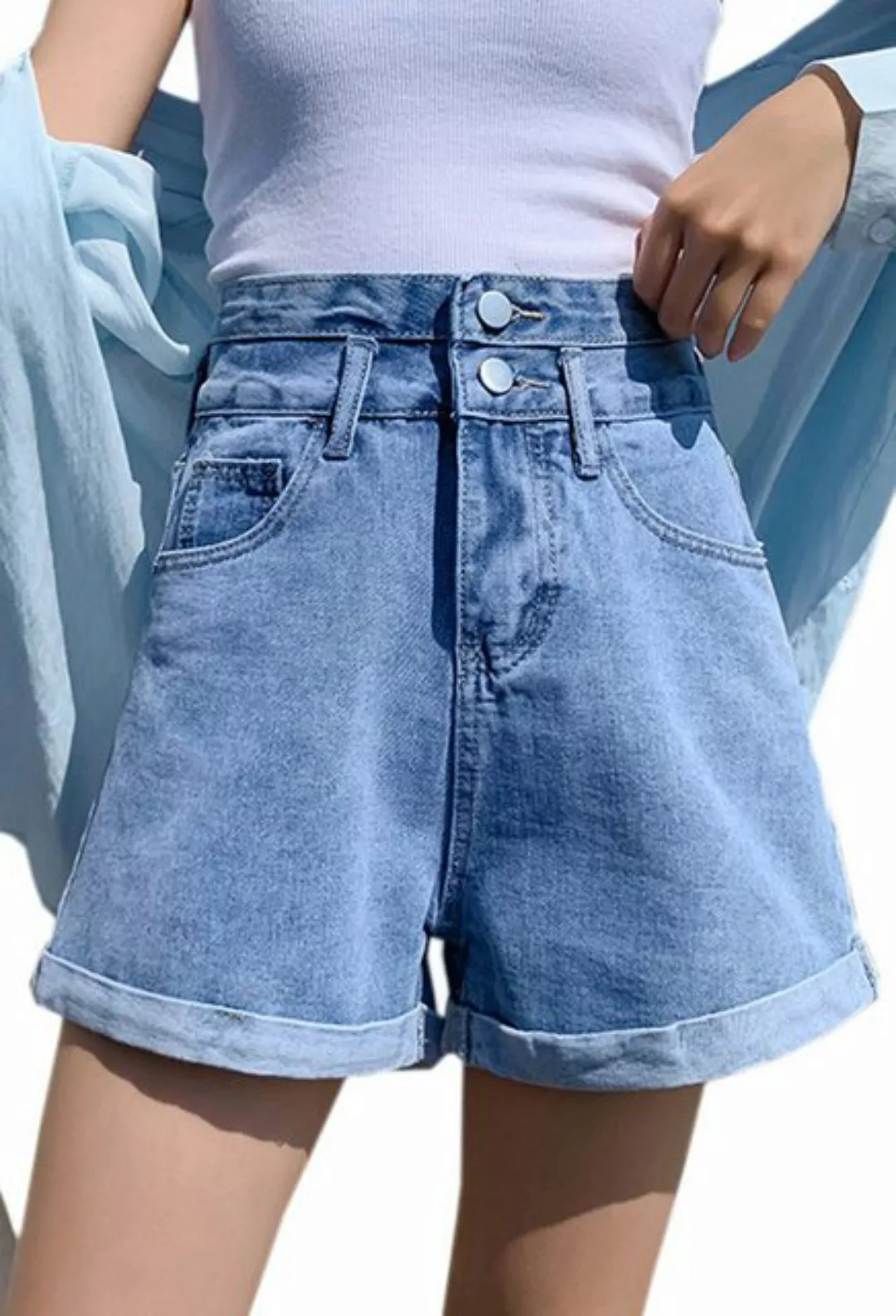 CHENIN Jeansshorts Damen-jeansshorts mit ultrahoher taille, lockere jeanssh günstig online kaufen