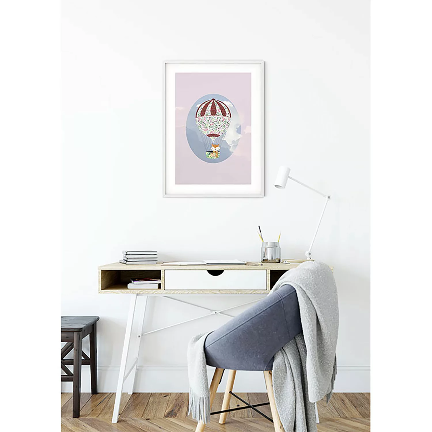 KOMAR Wandbild - Happy Balloon Rose - Größe: 50 x 70 cm mehrfarbig Gr. one günstig online kaufen