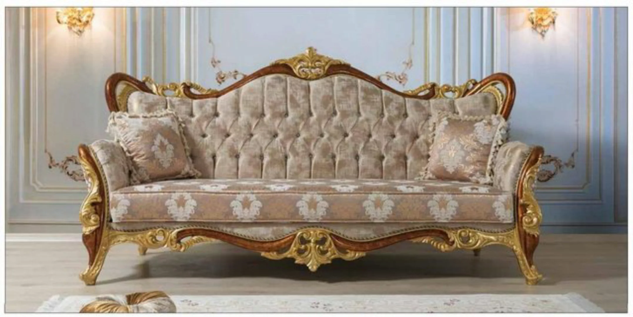 JVmoebel Sofa Luxus Dreisitzer Sofa 3 Sitz Stoff Barock Rokoko Stil günstig online kaufen