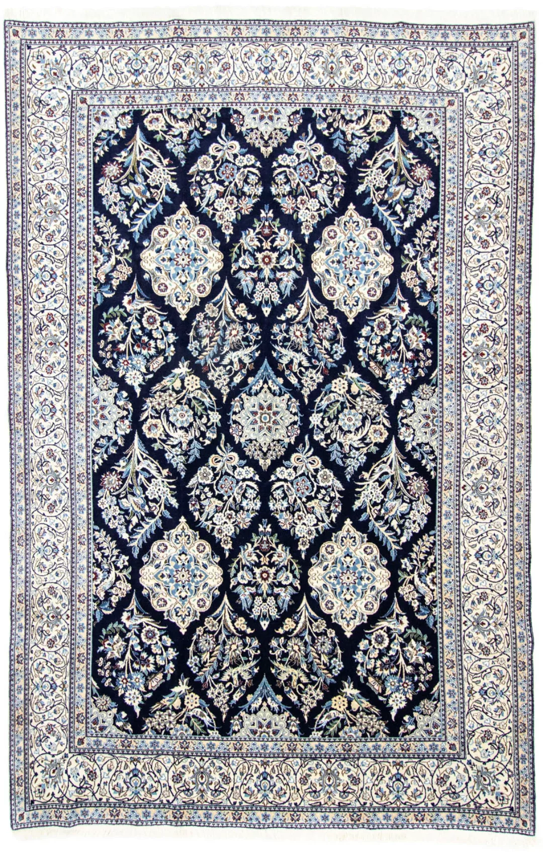 morgenland Teppich »Nain 9la Teppich handgeknüpft blau«, rechteckig günstig online kaufen