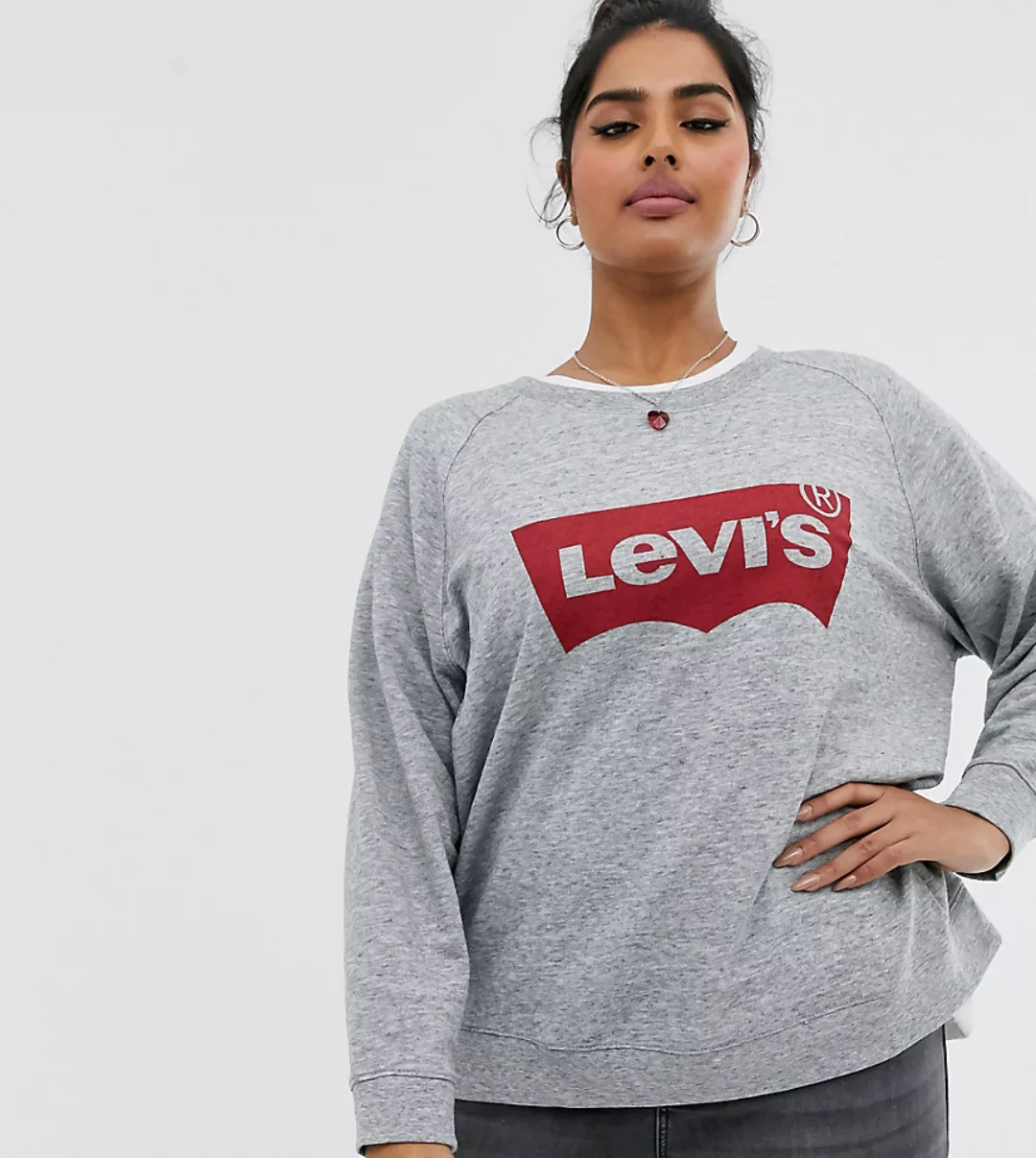 Levi's Plus – Weites Sweatshirt mit Rundhalsausschnitt und Fledermauslogo-G günstig online kaufen