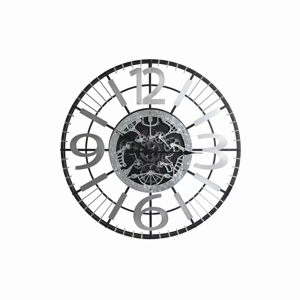 Wanduhr Dkd Home Decor Silberfarben Schwarz Eisen (80 X 7 X 80 Cm) günstig online kaufen