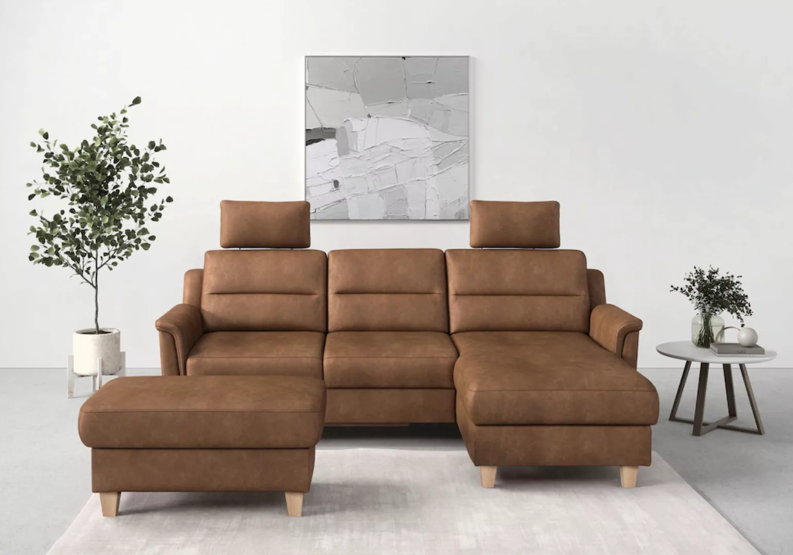 sit&more Ecksofa "Farö L-Form", inklusive Federkern, wahlweise mit Bettfunk günstig online kaufen