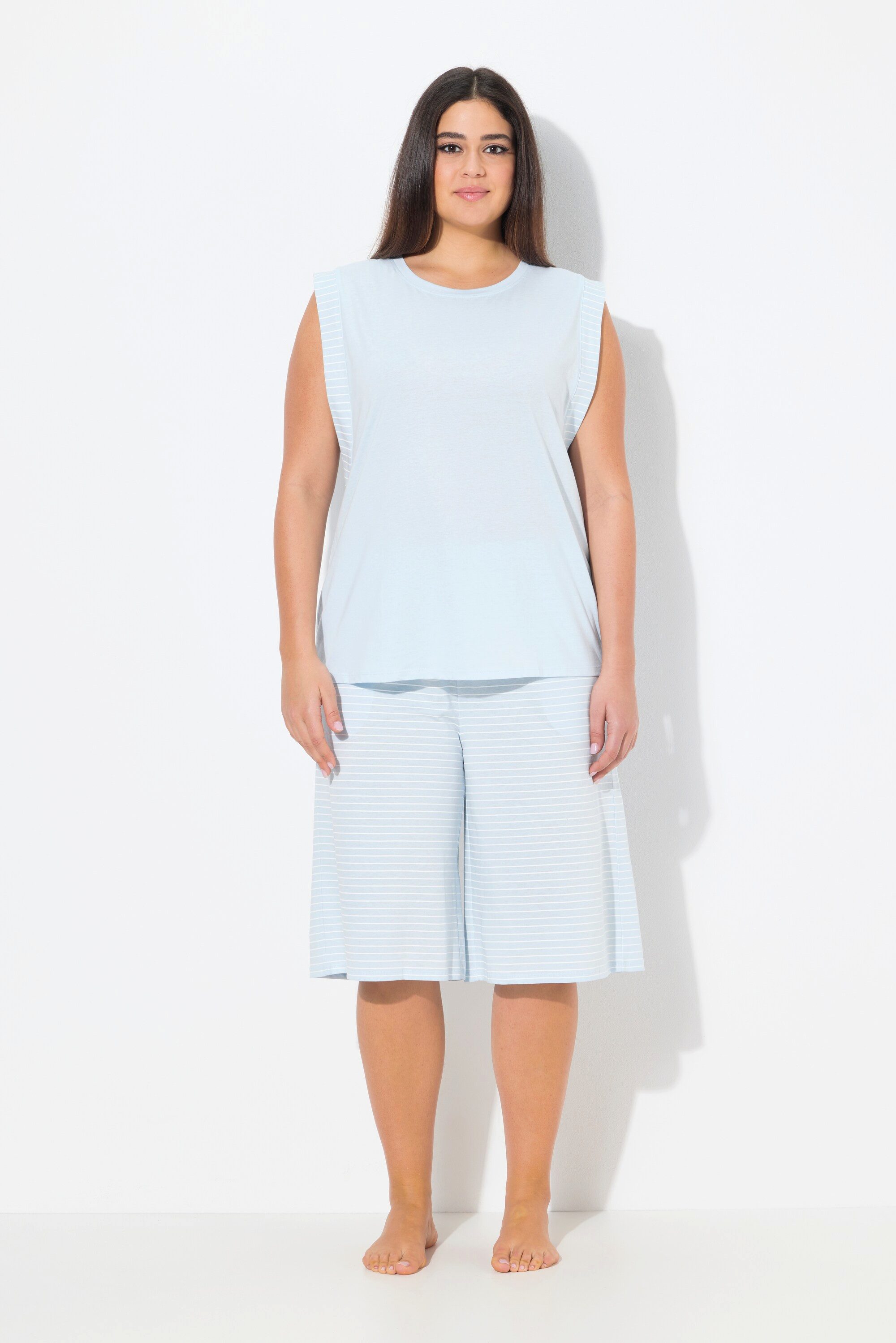 Ulla Popken Pyjama Shorty Zweiteiler Rundhals günstig online kaufen