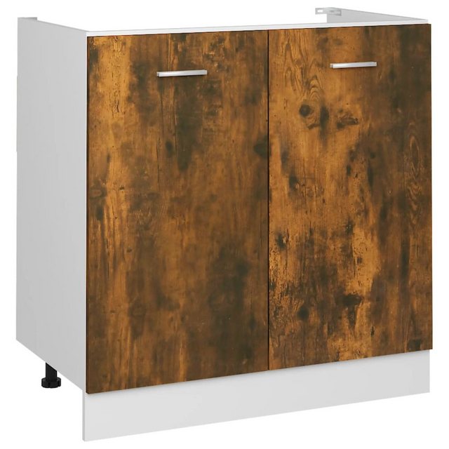 vidaXL Unterschrank Spülenunterschrank Räuchereiche 80x46x81,5 cm Holzwerks günstig online kaufen