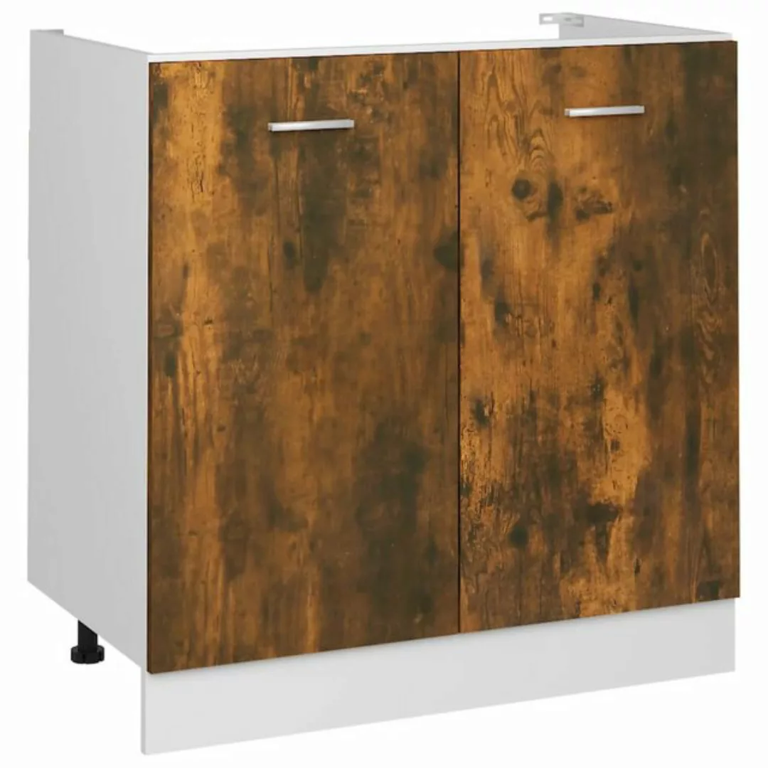 vidaXL Unterschrank Spülenunterschrank Räuchereiche 80x46x81,5 cm Spanplatt günstig online kaufen