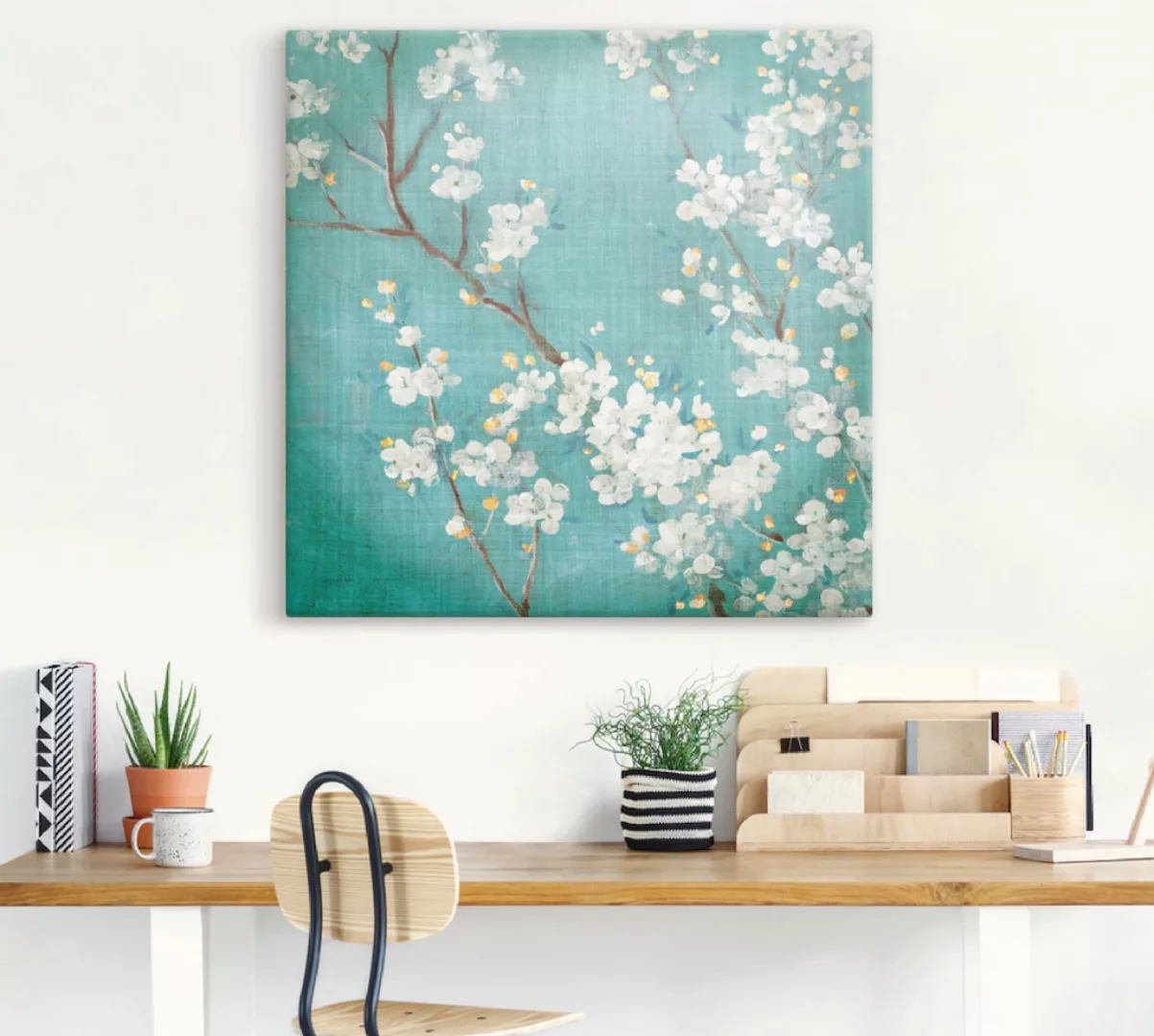 Artland Wandbild "Weiße Kirschblüten II", Blumen, (1 St.) günstig online kaufen