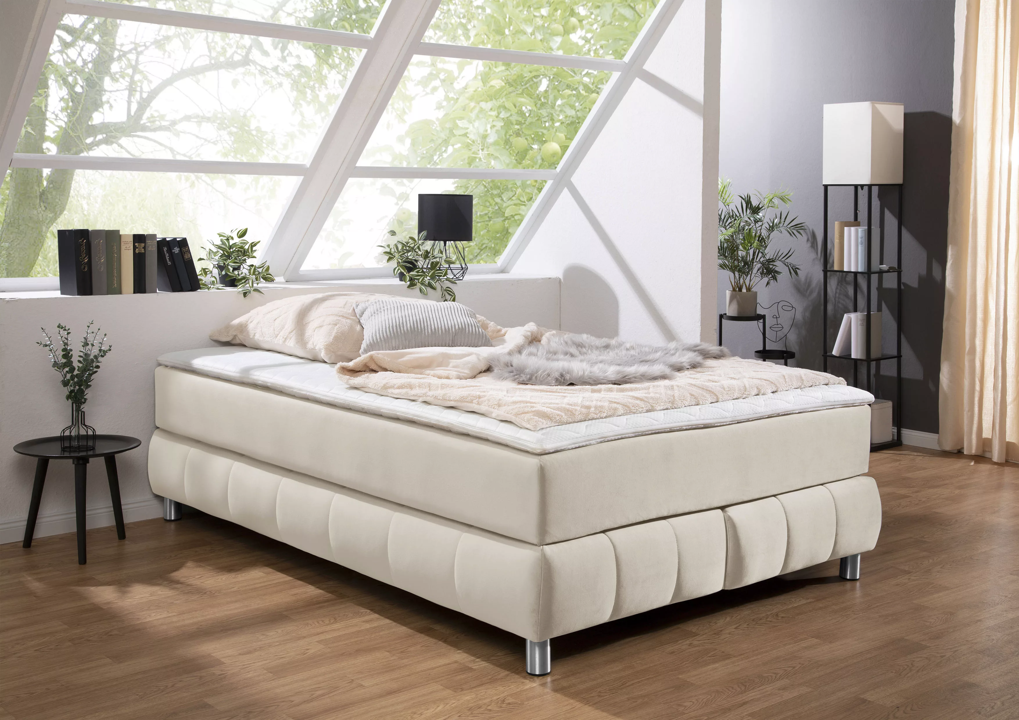 andas Boxspringbett "Salo", Ohne Kopfteil, inkl. Topper, auch in Überlänge günstig online kaufen