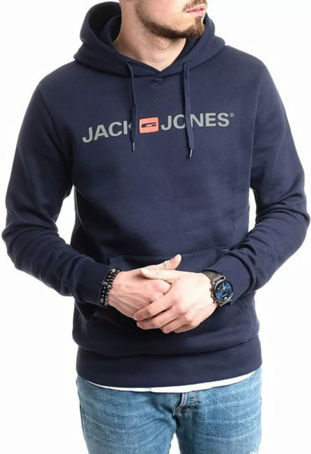 Jack & Jones Hoodie mit Kängurutasche, mit Kapuze, mit Logodruck günstig online kaufen