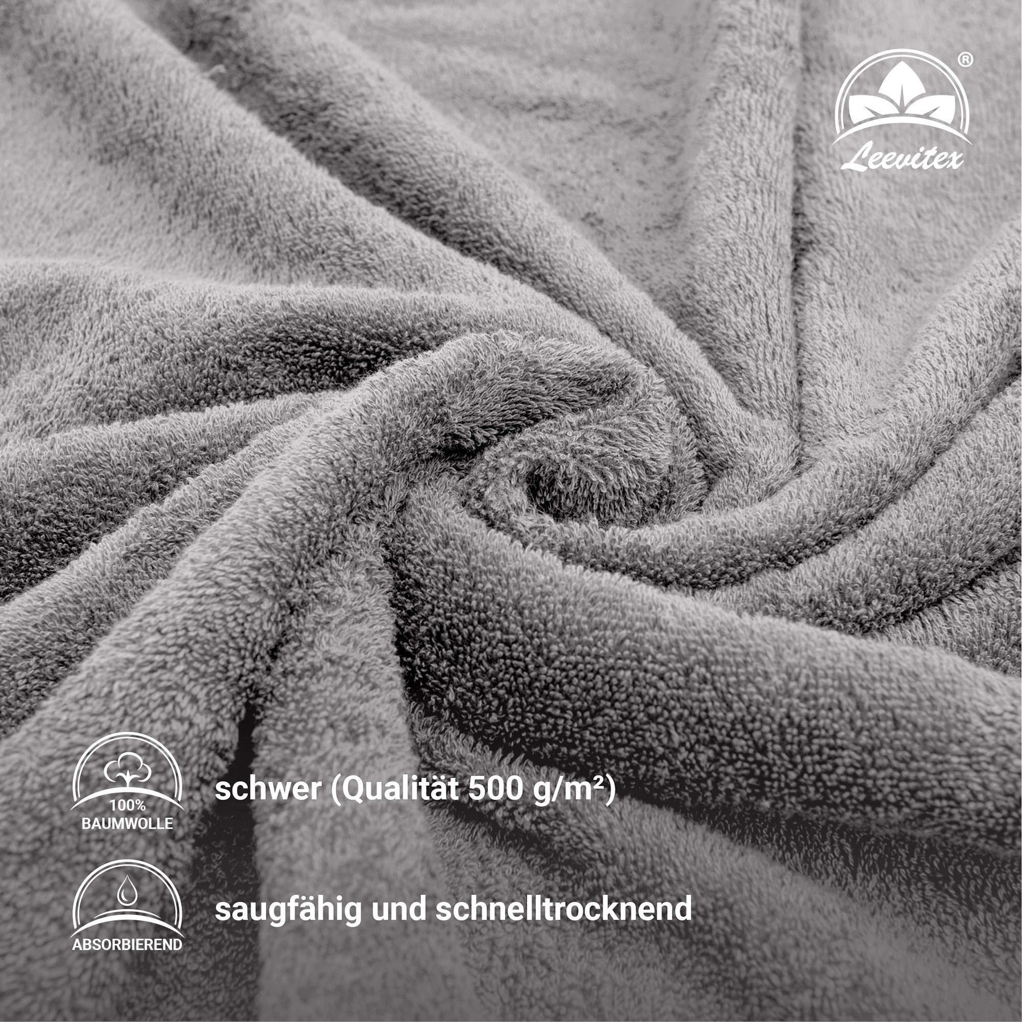 leevitex® Duschtuch Duschtuch 2er Set Duschtuch günstig online kaufen