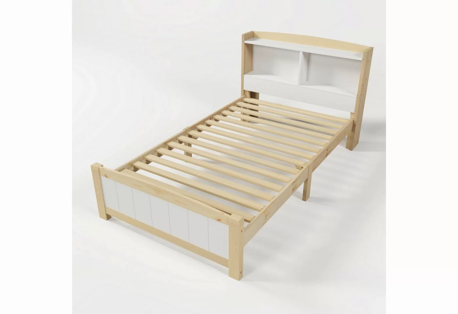 Gotagee Holzbett Doppelbett Massivholz mit Stauraum Bettgestell Kinder/Juge günstig online kaufen