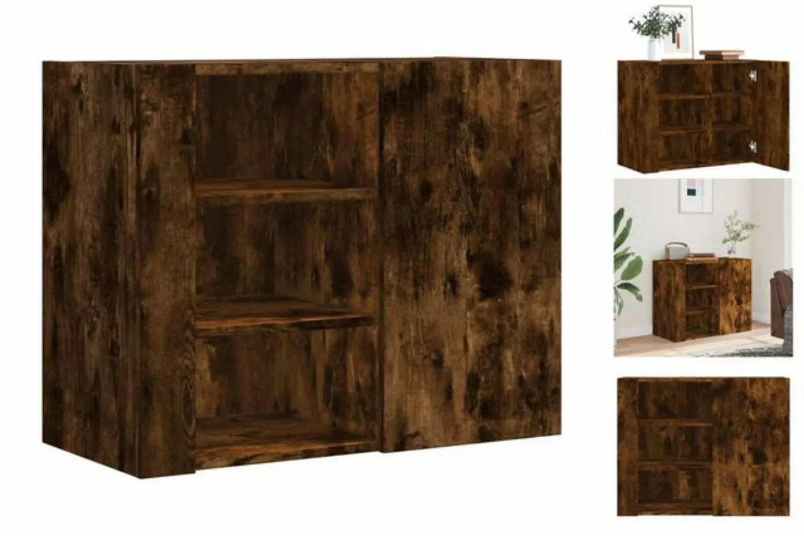 vidaXL Mehrzweckschrank Schrank Räuchereiche 75x35x60 cm Holzwerkstoff günstig online kaufen