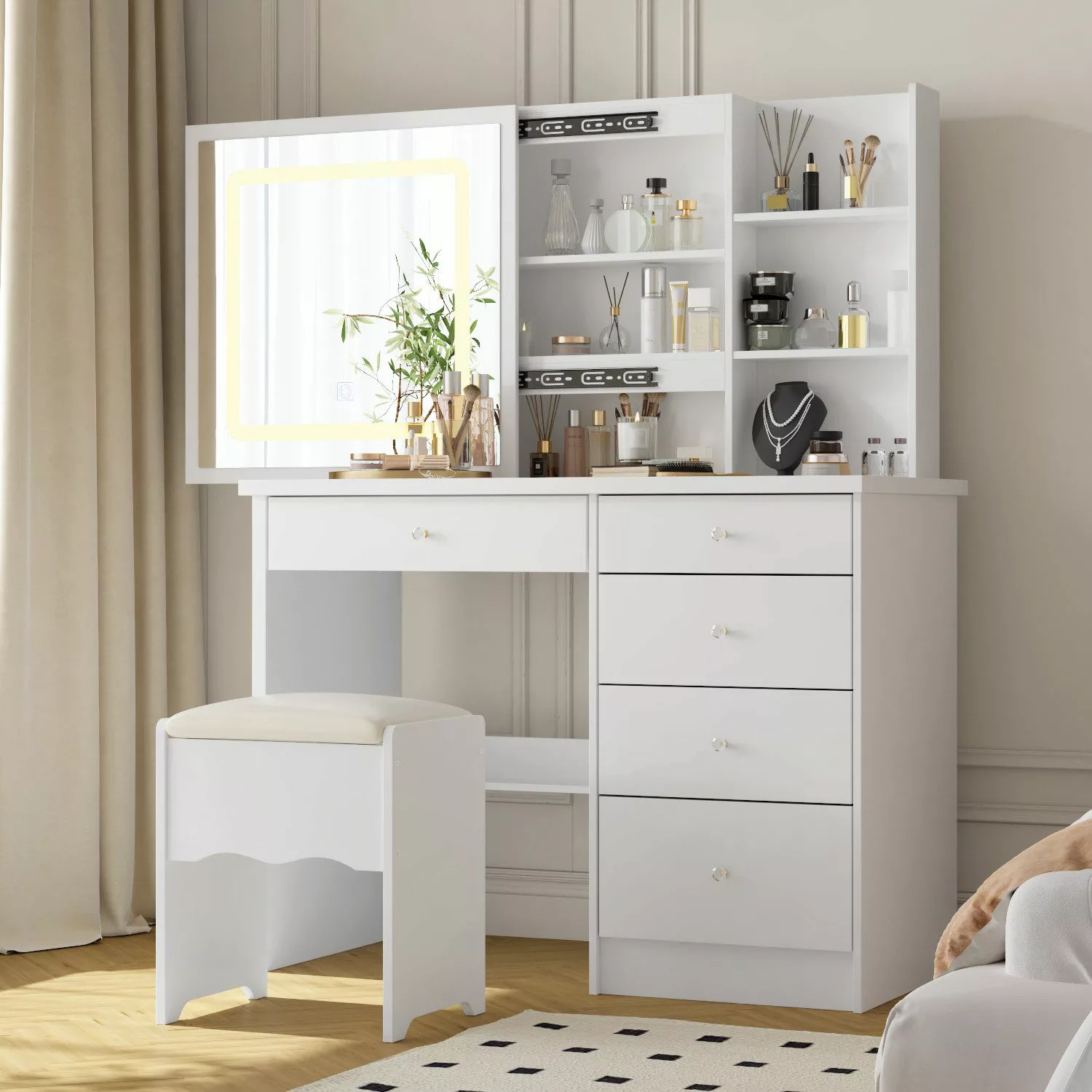 FUFU&GAGA Schminktisch Hocker und Beleuchtung, Breite günstig online kaufen