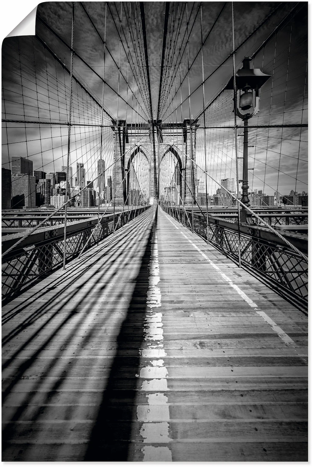 Artland Wandbild "Brooklyn Bridge, New York City Monochrom", New York, (1 S günstig online kaufen