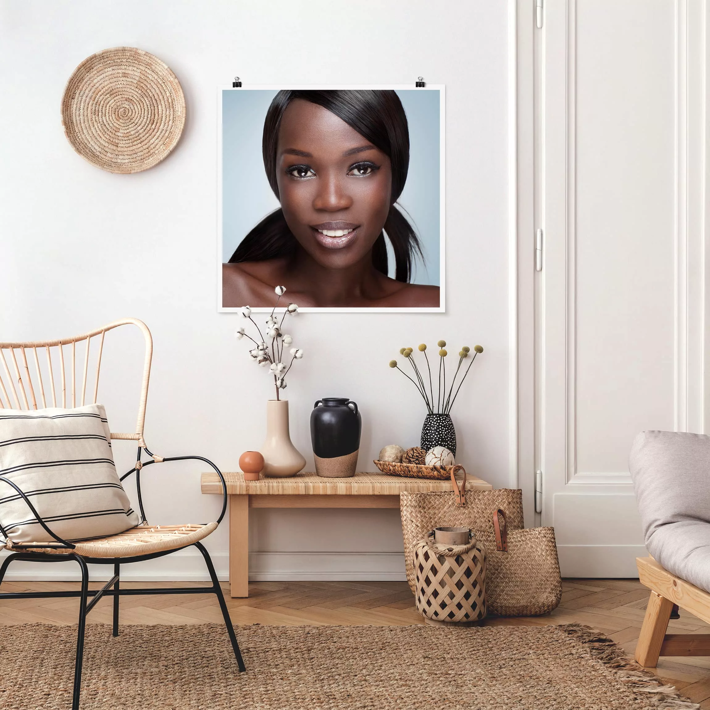 Poster Portrait - Quadrat Black Beauty Close Up günstig online kaufen