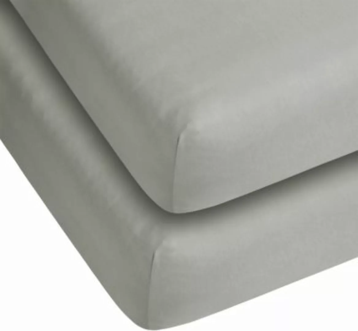 Aspero® 2 x Spannbettlaken aus Baumwolle Bettlaken hellgrau Gr. 140-160 x 2 günstig online kaufen