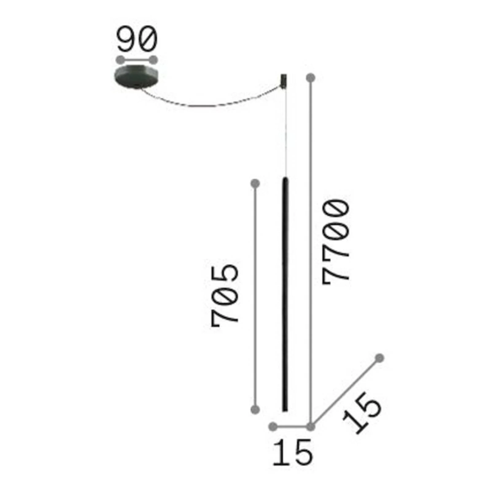 Ideal Lux LED-Hängeleuchte Filo, weiß, Metall, langes Kabel günstig online kaufen