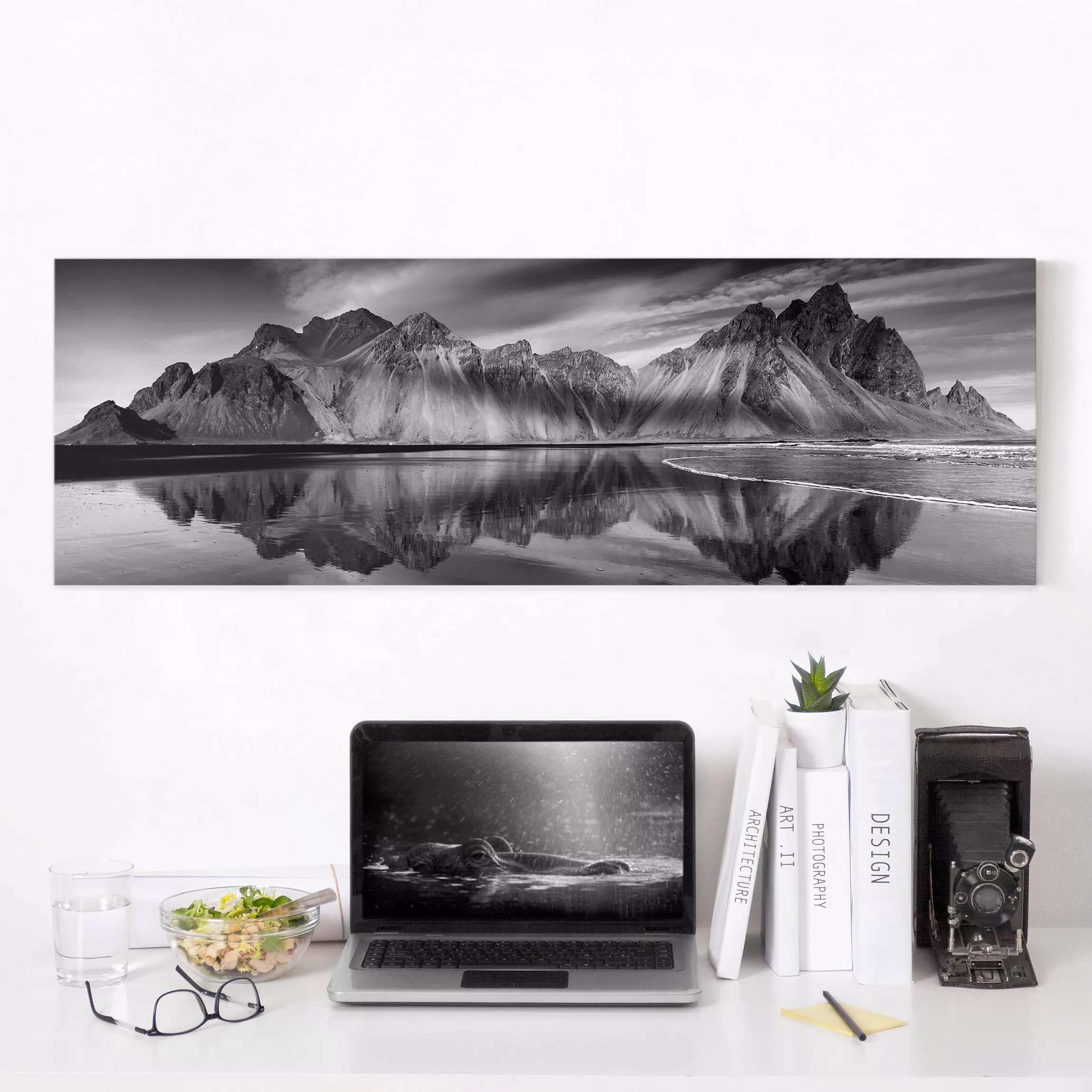 Leinwandbild - Panorama Vesturhorn in Island günstig online kaufen