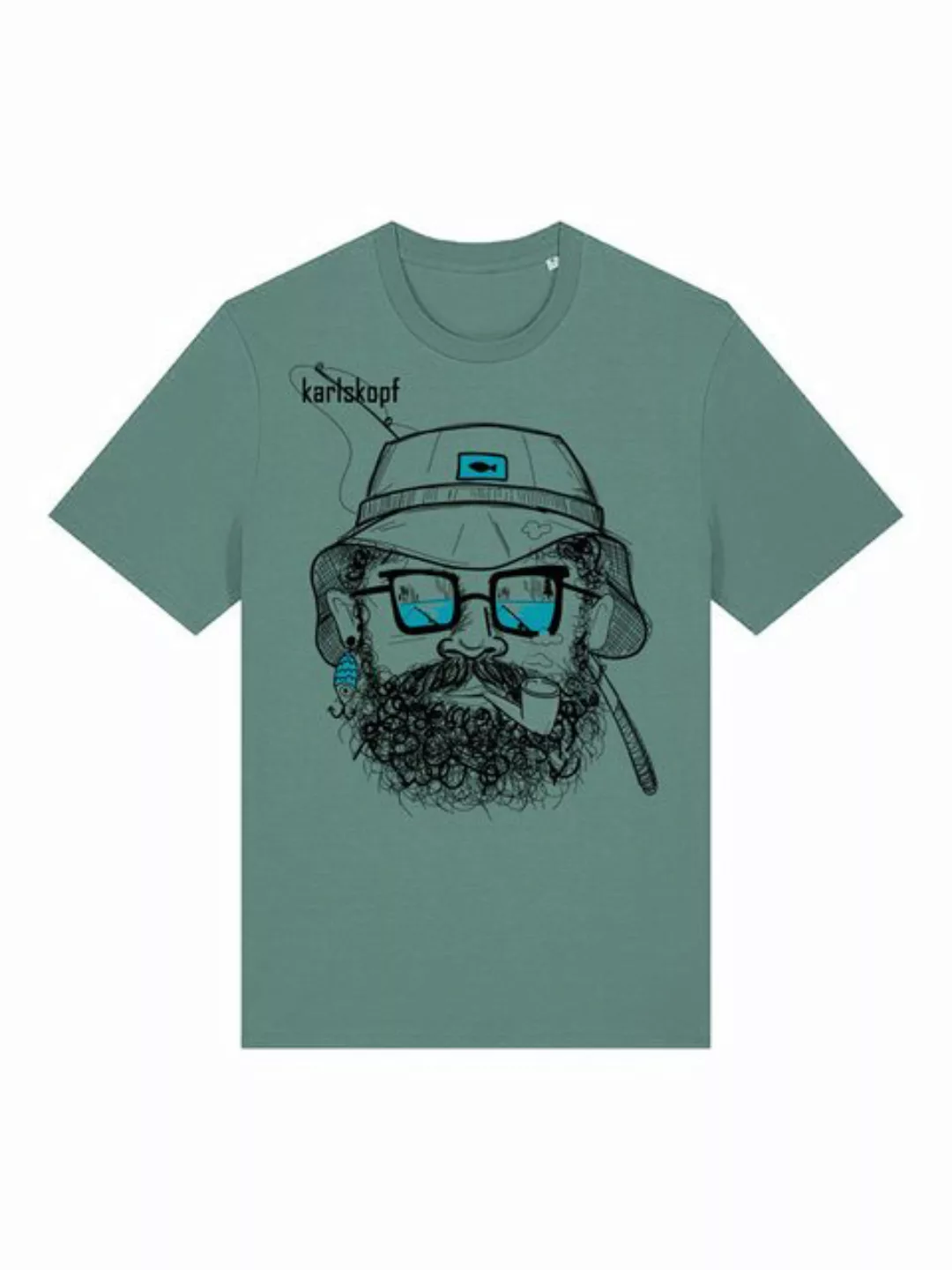 karlskopf Print-Shirt Rundhalsshirt Basic ANGLER günstig online kaufen