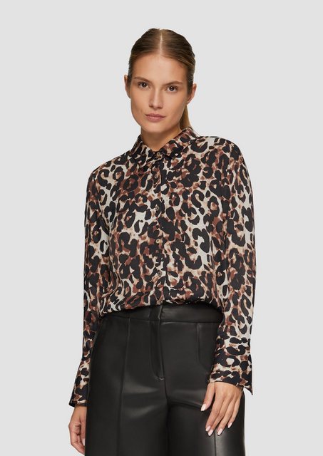 s.Oliver BLACK LABEL Langarmbluse Hemdbluse mit Leo-Print günstig online kaufen