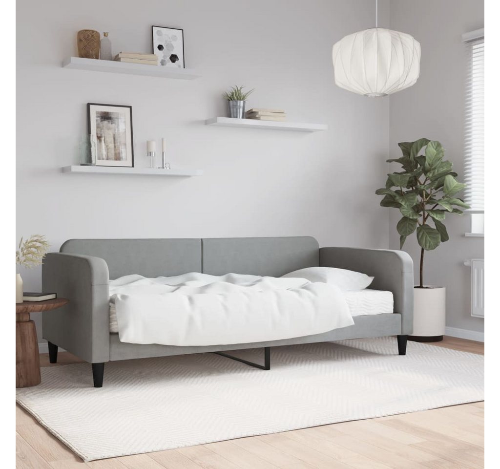 vidaXL Gästebett Gästebett Tagesbett mit Matratze Hellgrau 90x190 cm Stoff günstig online kaufen