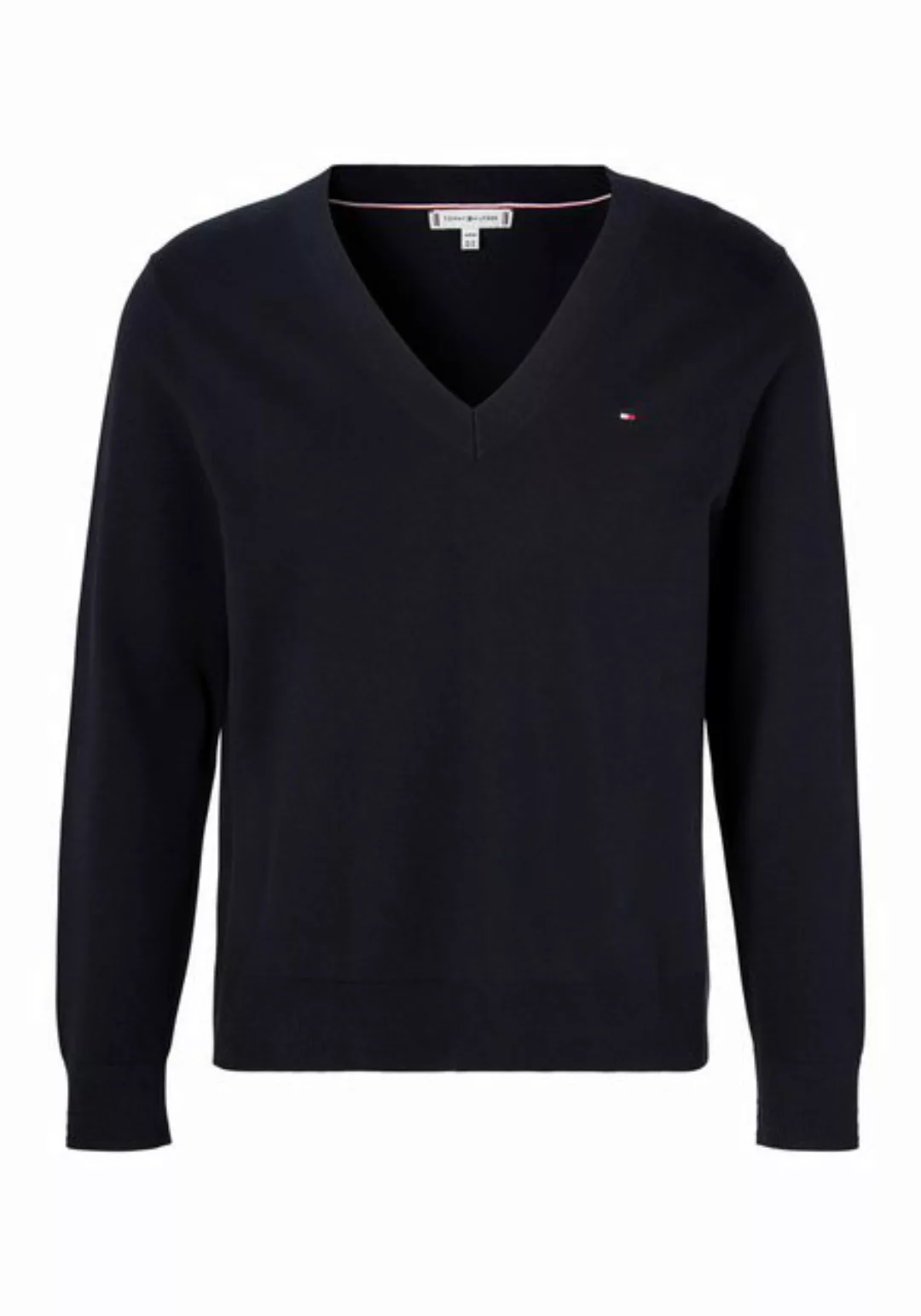 Tommy Hilfiger Curve V-Ausschnitt-Pullover CRV CO JERSEY STITCH V-NK SWT in günstig online kaufen