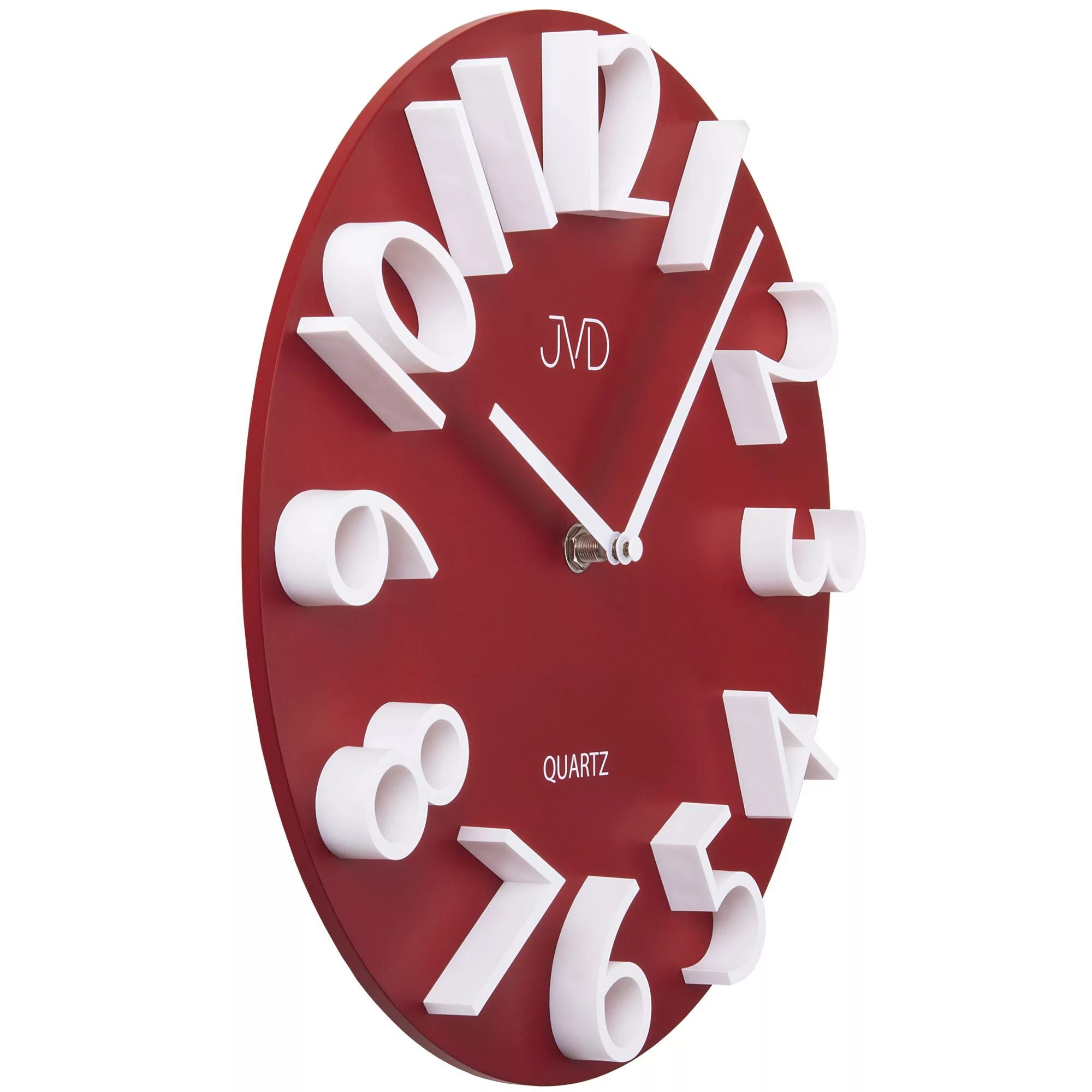 Jvd Hb22.3 Wanduhr Quarz Analog Rot Rund Modern günstig online kaufen