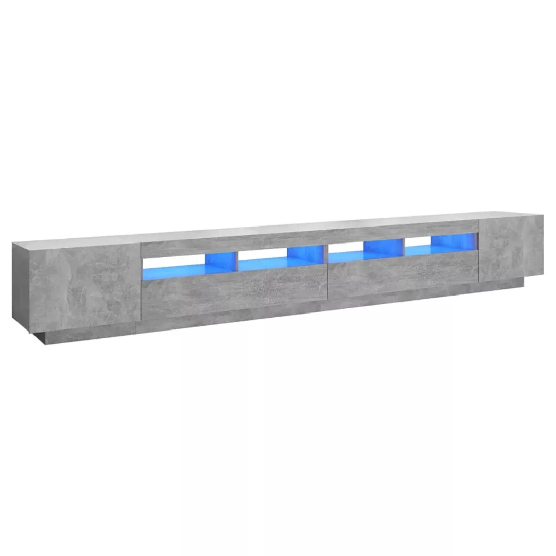 Tv-schrank Mit Led-leuchten Betongrau 300x35x40 Cm günstig online kaufen
